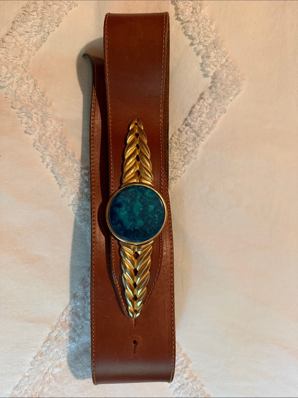 Gorgeous rich brown real leather belt made in Italy